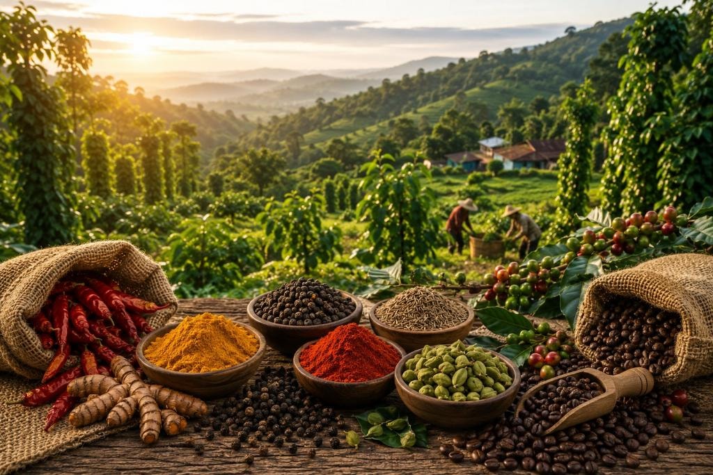 Premium spices and coffee sourced directly from growers at origin